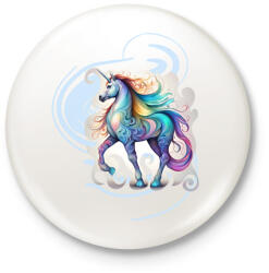 printfashion Unikornis - Kitűző, hűtőmágnes - Fehér (14702843)