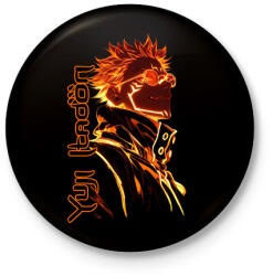 printfashion Yuji Itadori -páros minta - Kitűző, hűtőmágnes - Fekete (16556391)