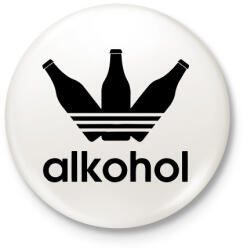 printfashion Alkohol - Kitűző, hűtőmágnes - Fehér (5385946)