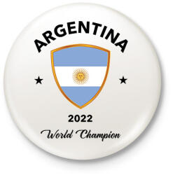 printfashion ARGENTINA WORLD CHAMPION - Kitűző, hűtőmágnes - Fehér (11535371)