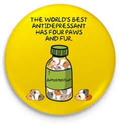 printfashion Tengerimalac antidepresszáns - Kitűző, hűtőmágnes - Sárga (13345867)