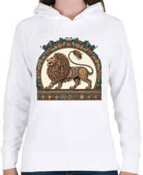 printfashion Oroszlán - Női kapucnis pulóver - Fehér (14893839)