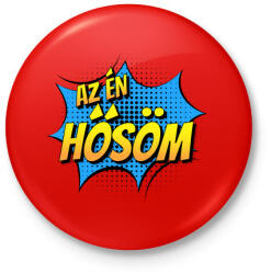 printfashion Az én hősöm - Kitűző, hűtőmágnes - Piros (4210383)