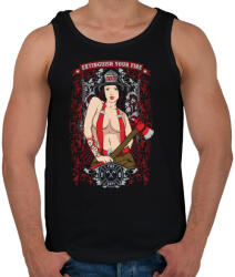 printfashion Szexi tűzoltó csaj - Férfi atléta - Fekete (45908)