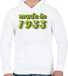 printfashion made-in-1933-green-grey - Férfi kapucnis pulóver - Fehér (478194)