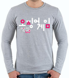 printfashion SQUID GAME logo - Férfi hosszú ujjú póló - Sport szürke (5479428)