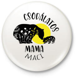 printfashion Csodálatos mama maci - Kitűző, hűtőmágnes - Fehér (6607601)