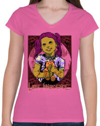 printfashion Elveszett ártatlanság - Női V-nyakú póló - Rózsaszín (185545)