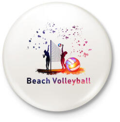printfashion Beach Volleyball - Kitűző, hűtőmágnes - Fehér (3080204)