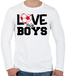printfashion Love my boys - Férfi hosszú ujjú póló - Fehér (4960769)