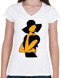 printfashion Lady - Női V-nyakú póló - Fehér (2848906)