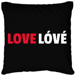 printfashion LOVE LÓVÉ - Párnahuzat, Díszpárnahuzat - Fekete (10871854)