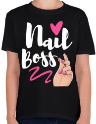 printfashion Műköröm - Gyerek póló - Fekete (5703601)