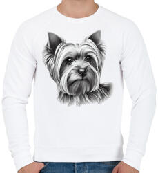 printfashion Yorkshire terrier kutya - Férfi pulóver - Fehér (13384845)