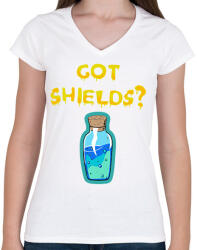 printfashion Van Shielded? - Női V-nyakú póló - Fehér (2429063)