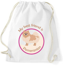 printfashion My best friend - Pomeranian - Sportzsák, Tornazsák - Fehér (6296770)