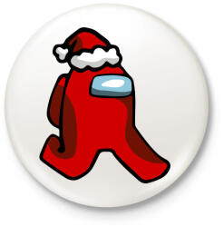 printfashion Among us - Mikulás - Kitűző, hűtőmágnes - Fehér (3923410)