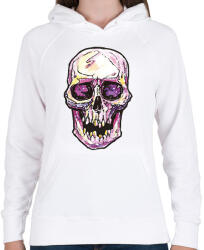 printfashion Koponya vízfestek - Női kapucnis pulóver - Fehér (1495225)