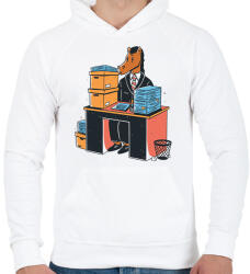 printfashion Irodai ló - Férfi kapucnis pulóver - Fehér (12663396)