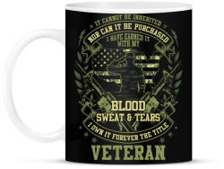 printfashion Veterán - Verejték, fáradtság, fájdalom - Bögre - Fekete (1027779)
