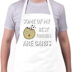 printfashion Some of my best friends are carbs - Kötény - Fehér (4910841)