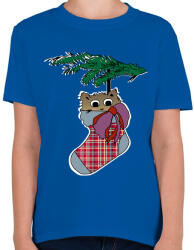 printfashion cica zokniban - Gyerek póló - Királykék (5591376)