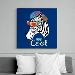 printfashion Cool zebra - Vászonkép - Királykék (9477570)