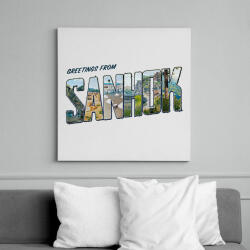 printfashion Greetings from Sanhok - PUBG - Vászonkép - Fehér (6627131)