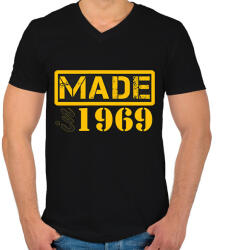 printfashion 1969 - Férfi V-nyakú póló - Fekete (12790558)