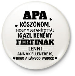 printfashion Köszönöm apa - fekete - Kitűző, hűtőmágnes - Fehér (16163455)
