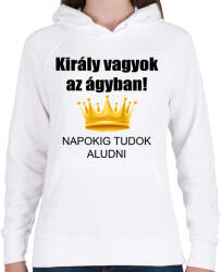 printfashion Király vagyok az ágyban - Női kapucnis pulóver - Fehér (2416292)