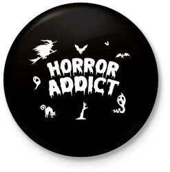 printfashion Horror addict - Kitűző, hűtőmágnes - Fekete (7853491)