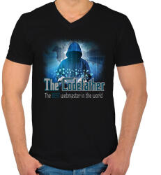 printfashion THE CODEFATHER - Férfi V-nyakú póló - Fekete (2531186)