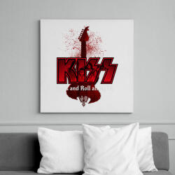 printfashion kiss band - Vászonkép - Fehér (6629941)