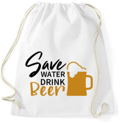 printfashion Save water drink beer - Sportzsák, Tornazsák - Fehér (2804378)