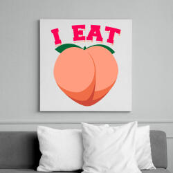 printfashion I eat peach - Vászonkép - Fehér (6629660)