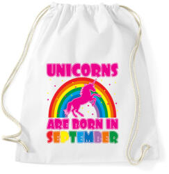 printfashion Az unikornisok szeptemberbe születtek - Sportzsák, Tornazsák - Fehér (980793)