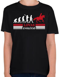 printfashion Lovas evolúció - Gyerek póló - Fekete (12702368)