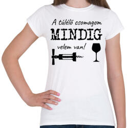 printfashion Túlélő csomag - Táska minta - Női póló - Fehér (7003566)