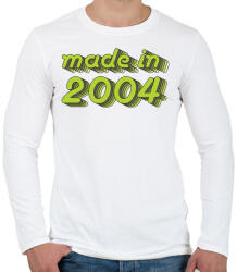 printfashion made-in-2004-green-grey - Férfi hosszú ujjú póló - Fehér (489177)
