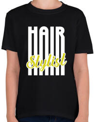 printfashion Hair Stylist (white) - Gyerek póló - Fekete (7317811)