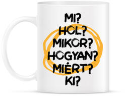 printfashion Újságíró kérdések - Bögre - Fehér (10440154)