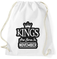 printfashion KINGS are born in November - fekete - Sportzsák, Tornazsák - Fehér (5512156)