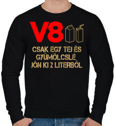 printfashion V8 benzin - Férfi pulóver - Fekete (1200483)