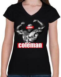 printfashion Coleman power - Női V-nyakú póló - Fekete (14765223)