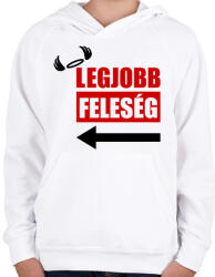 printfashion Legjobb feleség - Gyerek kapucnis pulóver - Fehér (5246552)