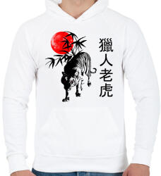 printfashion the hunting tiger - Férfi kapucnis pulóver - Fehér (1951384)