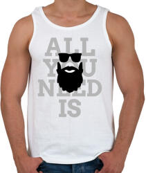 printfashion All you need is beard - Férfi atléta - Fehér (9953689)