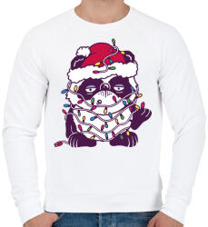 printfashion Karácsonyi panda - Férfi pulóver - Fehér (5633855)