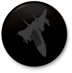 printfashion Aircraft - Kitűző, hűtőmágnes - Fekete (5275776)